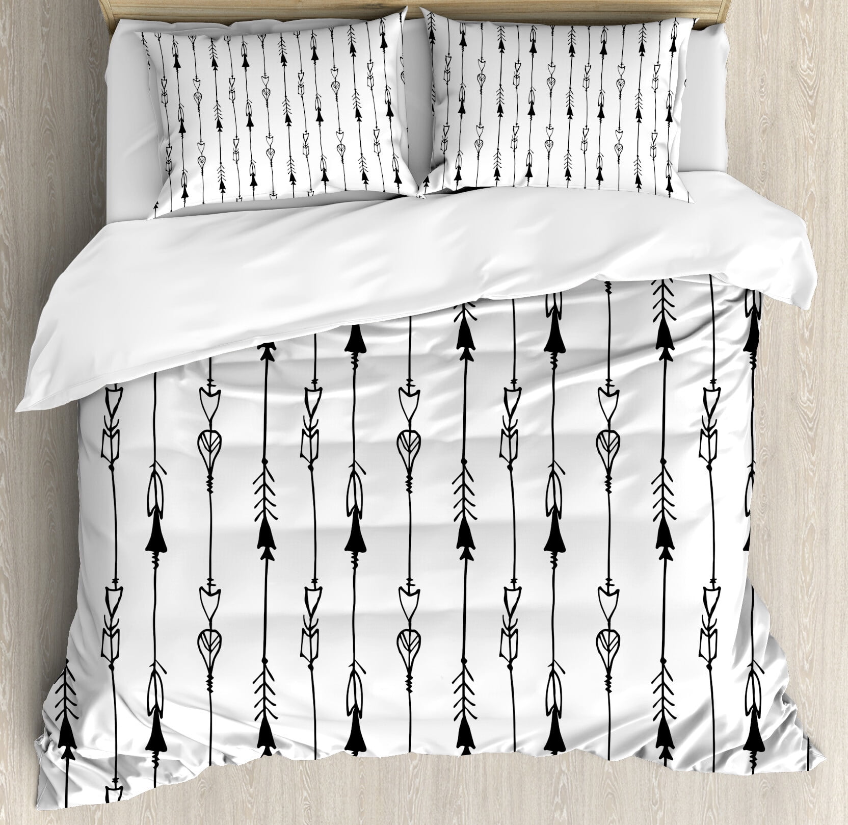 Ambesonne Black White Duvet Cover Set, Tribe Vintage Arrow, Calking ...
