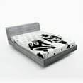 thumbnail image 1 of Ambesonne Black White Fitted Sheet 2 Pcs Set, American Soccer Dot, Queen, Black White, 1 of 3