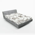 thumbnail image 1 of Ambesonne Black White Fitted Sheet 2 Pcs Set, Dinosaurs Skeleton, King, Dark Brown White, 1 of 3
