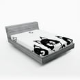 thumbnail image 1 of Ambesonne Black White Fitted Sheet, 3 Kittens, Full Size, Black and White, 1 of 2