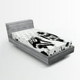 thumbnail image 1 of Ambesonne Black White Fitted Sheet, American Soccer Dot, Twin XL Size, Black White, 1 of 3