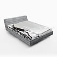 thumbnail image 1 of Ambesonne Black White Fitted Sheet, Baseball Sketch Art, Full Size, Black White, 1 of 2