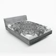 thumbnail image 1 of Ambesonne Black White Fitted Sheet, Circular Celtic Knot, Full Size, Black White, 1 of 3