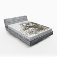 thumbnail image 1 of Ambesonne Black White Fitted Sheet, Eagle Wildlife Art, Queen Size, Black White, 1 of 2