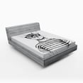 thumbnail image 1 of Ambesonne Black White Fitted Sheet, Hipster New Age Cat, Queen Size, Black White, 1 of 2