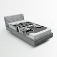 thumbnail image 1 of Ambesonne Black White Fitted Sheet, Nostalgic Retro Car, Twin XL Size, Black White, 1 of 2