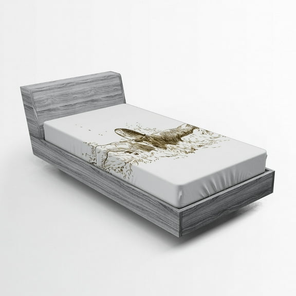 Ambesonne Black White Fitted Sheet, Olympics Swimming, Twin XL Size, Olive Green White