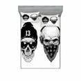 thumbnail image 1 of Ambesonne Black White Fitted Sheet & Pillow Sham Set, Funny Skull Band, Full, Black White, 1 of 3