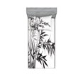 thumbnail image 1 of Ambesonne Black White Fitted Sheet & Pillow Sham Set, Watercolor Tree Branch, Twin, Charcoal Grey and White, 1 of 2