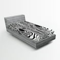 thumbnail image 1 of Ambesonne Black White Fitted Sheet, Savannah Zebra Stripe, Twin Size, Black White, 1 of 2