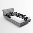 thumbnail image 1 of Ambesonne Black White Fitted Sheet, Wild Animal Print Map, Twin XL Size, White and Black, 1 of 2