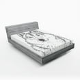 thumbnail image 1 of Ambesonne Black White Fitted Sheet, Woods Animal Wolf, Queen Size, Black and White, 1 of 3