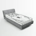 thumbnail image 1 of Ambesonne Black White Fitted Sheet, Woods Animal Wolf, Twin XL Size, Black and White, 1 of 3