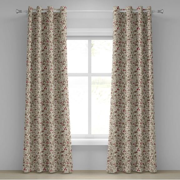 Ambesonne Black White Grommet Curtain, Europe French Paris, 50" x 84", Magenta Cream