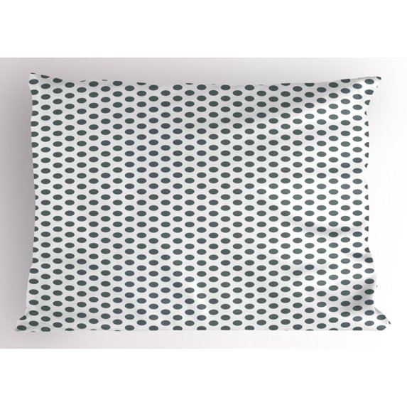 Ambesonne Black White Pillow Sham, Vintage Sketch Dots, 26" X 20", Charcoal Grey White