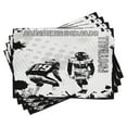 thumbnail image 1 of Ambesonne Black White Place Mats Set of 4, American Soccer Dot, Standard Size, Black White, 1 of 6