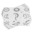 thumbnail image 1 of Ambesonne Black White Place Mats Set of 4, Sketchy Image Sun, Standard Size, Black and White, 1 of 6