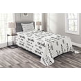thumbnail image 1 of Ambesonne Black White Quilted Bedspread Set 2 Pcs, Sketch Shape, Twin Size, Black and White, 1 of 6