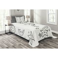 thumbnail image 1 of Ambesonne Black White Quilted Bedspread Set 2 Pcs, Sketchy Image Sun, Twin Size, Black and White, 1 of 3