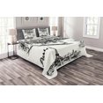 thumbnail image 1 of Ambesonne Black White Quilted Bedspread Set 3 Pcs, Retro Sketchy Paris, King Size, White Black, 1 of 3