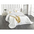 thumbnail image 1 of Ambesonne Black White Quilted Bedspread Set 3 Pcs, Template Solo Vibes, Queen Size, Yellow Black White, 1 of 5