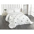 thumbnail image 1 of Ambesonne Black White Quilted Bedspread Set 3 Pcs, Wild Shark Fish, King Size, White Black, 1 of 5