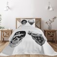 thumbnail image 1 of Ambesonne Black White Quilted Coverlet 2 Pcs, Funny Skull Band, Twin Size, Black White, 1 of 5