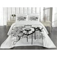 thumbnail image 1 of Ambesonne Black White Quilted Coverlet 3 Pcs, Medieval Knight, King Size, Black White, 1 of 4