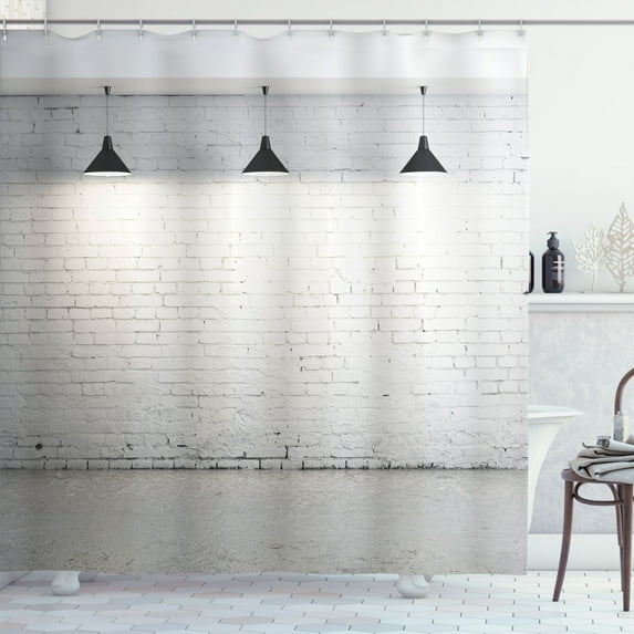 Ambesonne Black White Shower Curtain, Modern Minimalist, 69"Wx75"L, Black and White