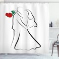 thumbnail image 1 of Ambesonne Black White Shower Curtain, Silhouette Couple, 69"Wx84"L, Vermilion Black, 1 of 3