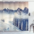thumbnail image 1 of Ambesonne Black White Shower Curtain, Snowy Winter View, 69"Wx70"L, Blue Grey White, 1 of 5