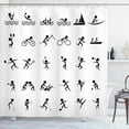 thumbnail image 1 of Ambesonne Black White Shower Curtain, Summer Sports Box, 69"Wx70"L, Black White, 1 of 5