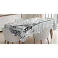 thumbnail image 1 of Ambesonne Black White Tablecloth Rectangular Table Cover, Bonjour Croissan Coffee, 60"x90", Black White, 1 of 4
