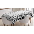 thumbnail image 1 of Ambesonne Black White Tablecloth Rectangular Table Cover, Monochrome Curly Spiral, 52"x70", Black and White, 1 of 4