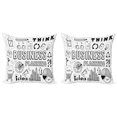 thumbnail image 1 of Ambesonne Black White Throw Pillow Cover 2 Pack, Business Planning Theme, 16", Black White, 1 of 2