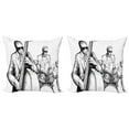 thumbnail image 1 of Ambesonne Black White Throw Pillow Cover 2 Pack, Jazz Band Musicians, 16", Black White, 1 of 5