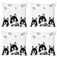 thumbnail image 1 of Ambesonne Black White Throw Pillow Cover 4 Pack, 3 Kittens, 18", Black and White, 1 of 5