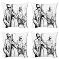 thumbnail image 1 of Ambesonne Black White Throw Pillow Cover 4 Pack, Jazz Band Musicians, 24", Black White, 1 of 2