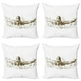 thumbnail image 1 of Ambesonne Black White Throw Pillow Cover 4 Pack, Olympics Swimming, 16", Olive Green White, 1 of 6