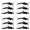 thumbnail image 1 of Ambesonne Black White Throw Pillow Cover 4 Pack, Orca Killer Whales, 18", Black and White, 1 of 7