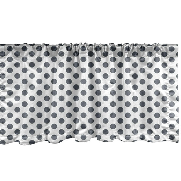 Ambesonne Black White Window Valance, Vintage Sketch Dots, 42" x 12", Charcoal Grey White