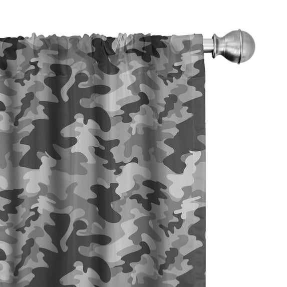 Ambesonne Black and Grey Window Curtains, Greyscale Gloomy, Each 28" W x 95" L, Charcoal Grey Grey