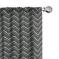 thumbnail image 1 of Ambesonne Black and Grey Window Curtains, Herringbone Design, Each 28" W x 63" L, Dimgray Charcoal Grey, 1 of 5