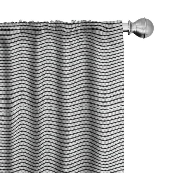 Ambesonne Black and Grey Window Curtains, Monochromatic Layout, Each 28" W x 63" L, Charcoal Grey Pale Taupe