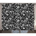 thumbnail image 1 of Ambesonne Black and Grey Curtains 2 Panel Set, Floral with Berries, 108" x 96", Taupe Taupe Grey, 1 of 3