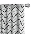 thumbnail image 1 of Ambesonne Black and Grey Curtains, Angled Stripes, Pair of 28"x63", Black and Pale Grey, 1 of 5