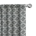 thumbnail image 1 of Ambesonne Black and Grey Curtains, Ornate Floral Petal, Pair of 28"x63", Black and Grey, 1 of 5