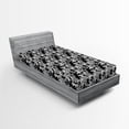 thumbnail image 1 of Ambesonne Black and Grey Fitted Sheet 2 Pcs Set, Greyscale Gloomy, Twin XL, Charcoal Grey Grey, 1 of 3