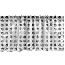 Ambesonne Black and Grey Window Valance, Circular Blob, 54" X 18", Dark Grey and Pale Taupe