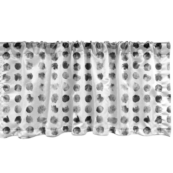 Ambesonne Black and Grey Window Valance, Circular Blob, 54" X 18", Dark Grey and Pale Taupe